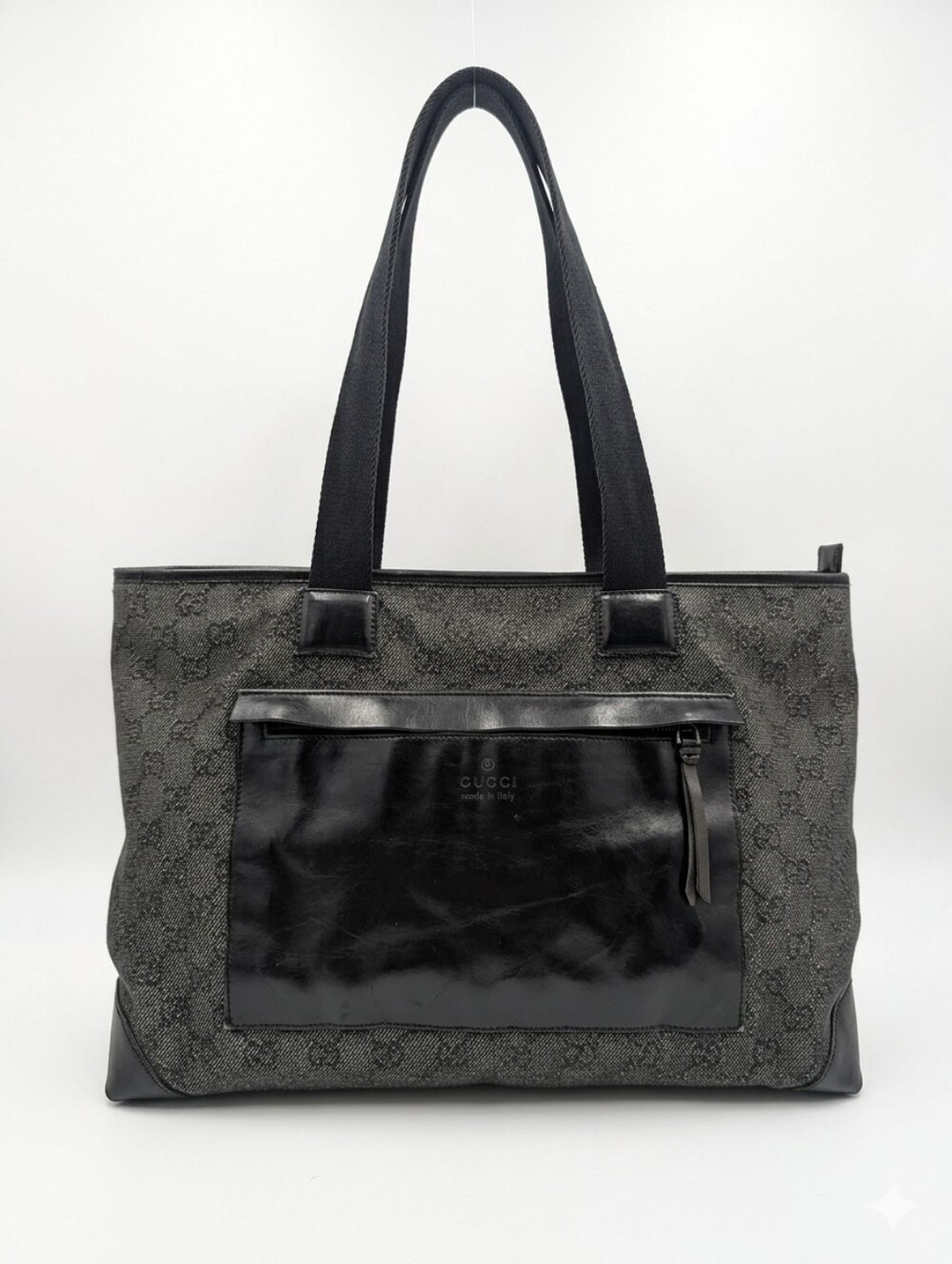 Gucci GG Denim Front Pocket Tote - EUC!